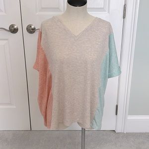 Lovely melody lightweight top with peach & aqua